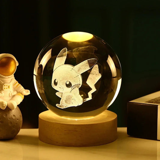 Luminous Glass Crystal Ball 3D Laser Engraved Image (Disney & Pokemon Images)